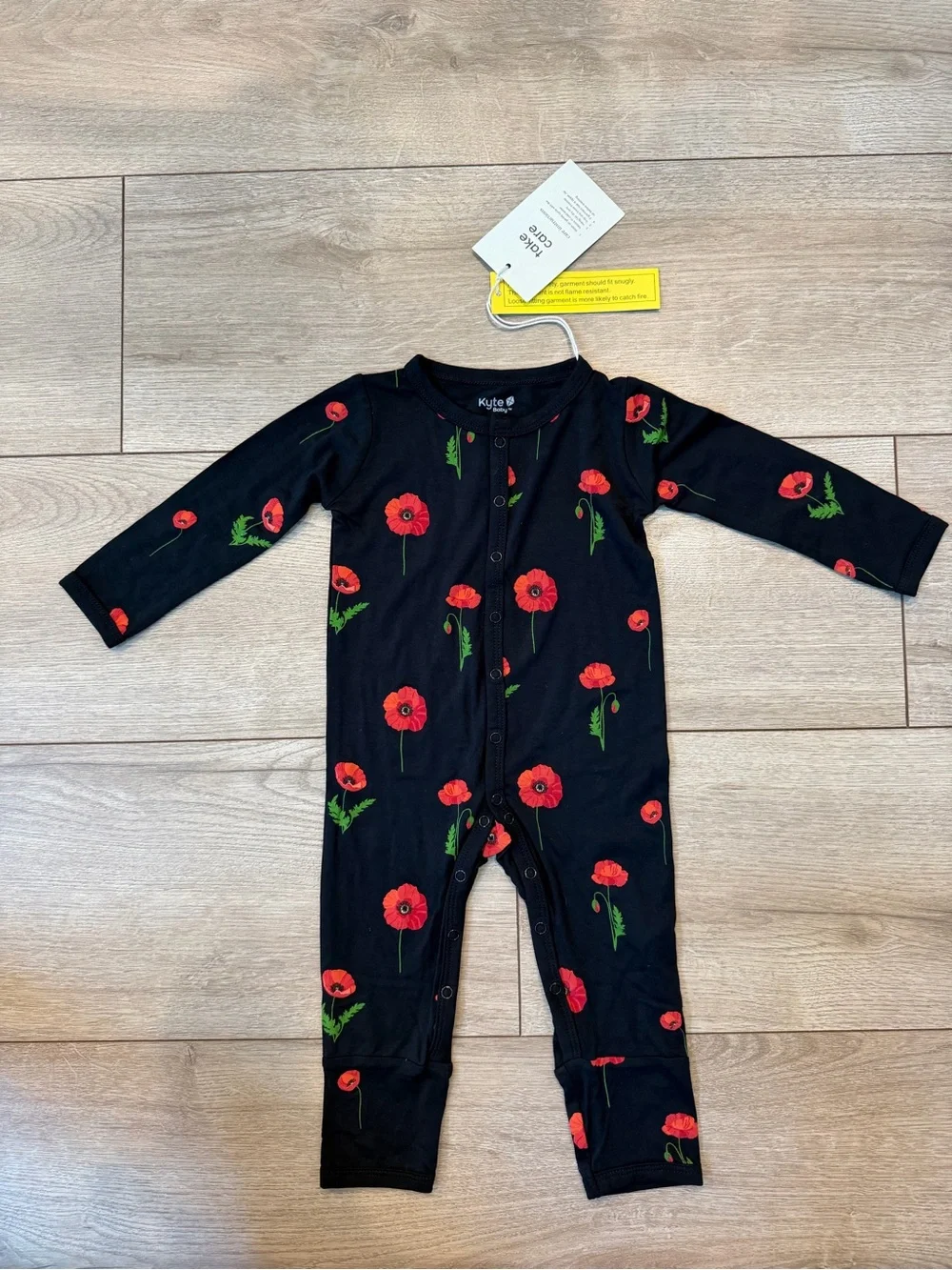 NWT Kyte BABY Midnight Poppy-Print Footless One-Piece